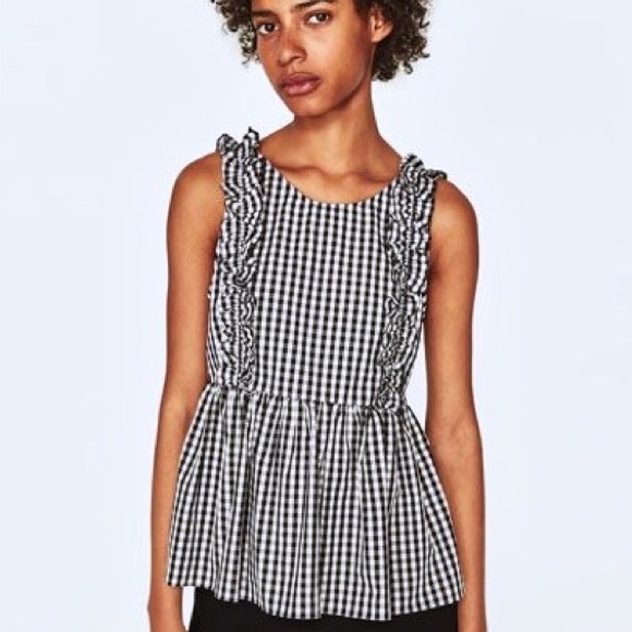 gingham peplum top